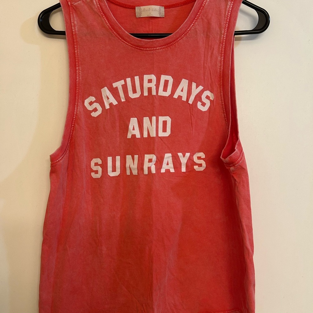 Pinkish/Orange Sleeveless Graphic Tank Top